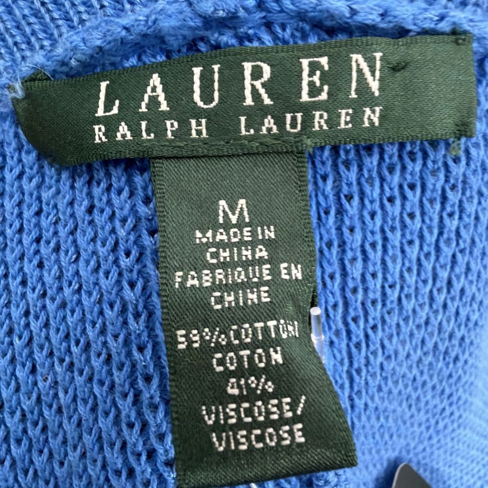 NWT Ralph Lauren Open Front Cardigan Sky Blue M Grandmacore Quiet Luxury - Picture 5 of 8